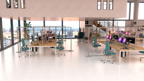 >Office Furniture 3D Rendering